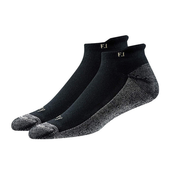FootJoy ProDry Roll-Tab Sock - 2 Pack - Black